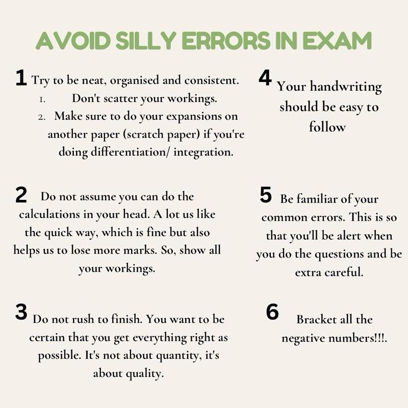 AVOID SILLY ERRORS IN EXAM