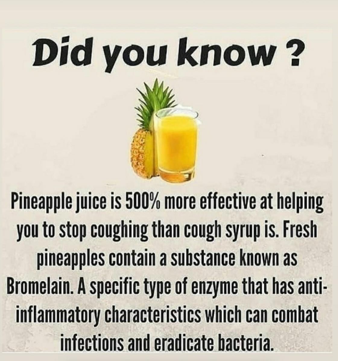 Is pineapple juice more effective than cough syrup? 🍍