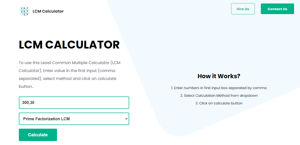 What is the Least common factor (LCM)?