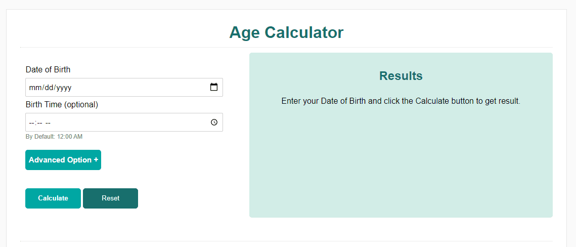 How to measure age with an online calculator