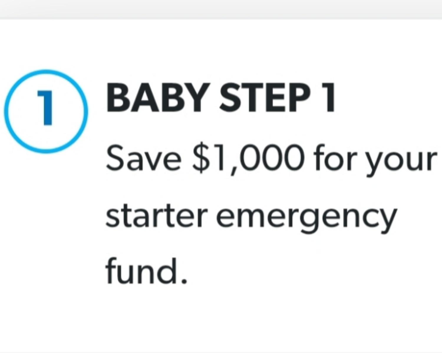 Baby Step 1: Save $1,000 for Your Starter Emergency Fund