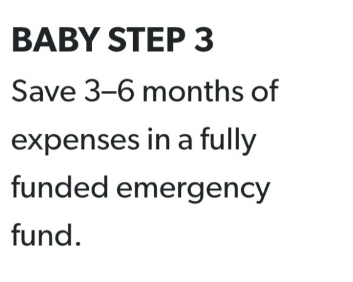 Baby Step 3: Save 3–6 Months of Expenses in a Fully Funded Emer