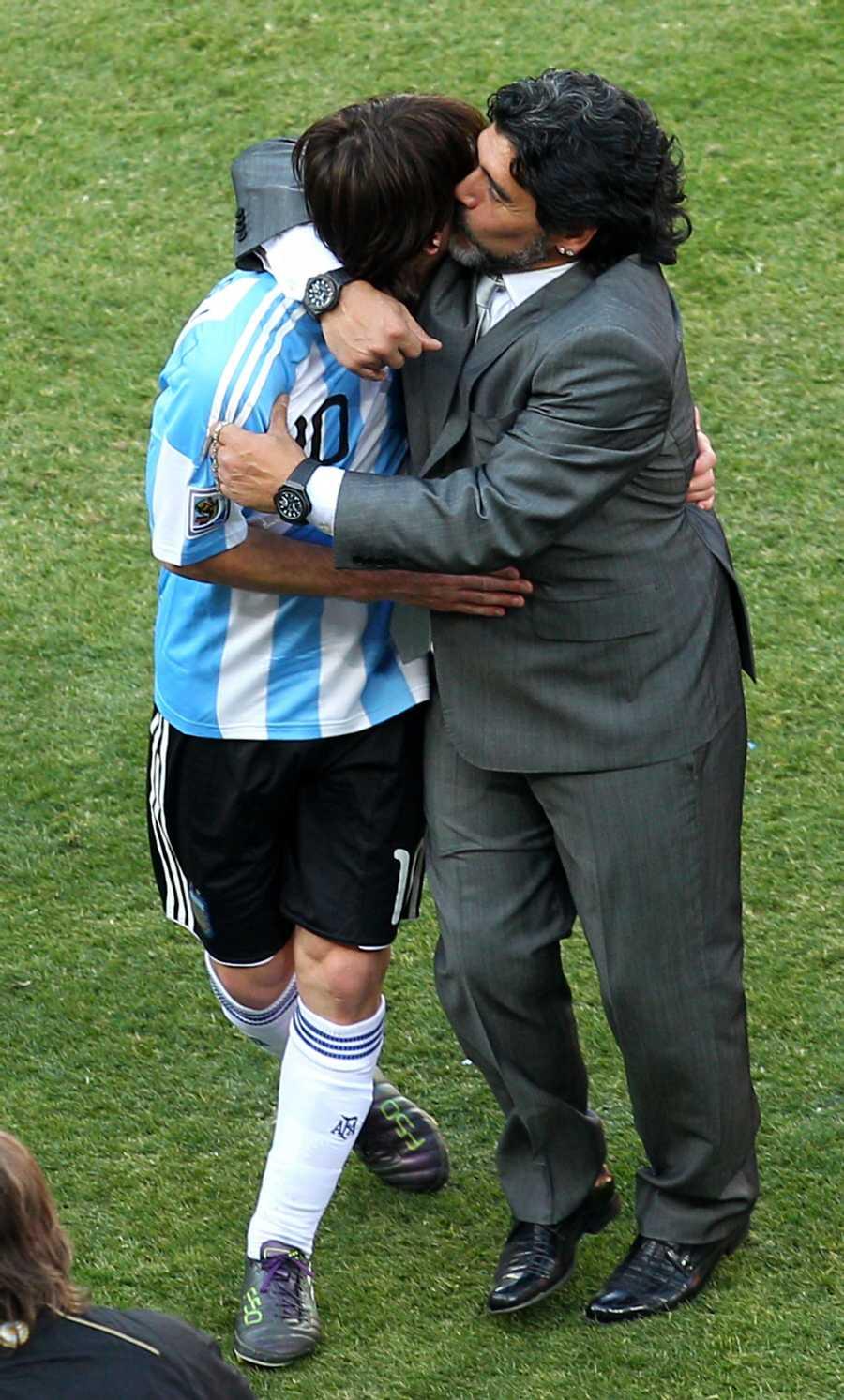 <p>Diego Maradona and Messi, i...