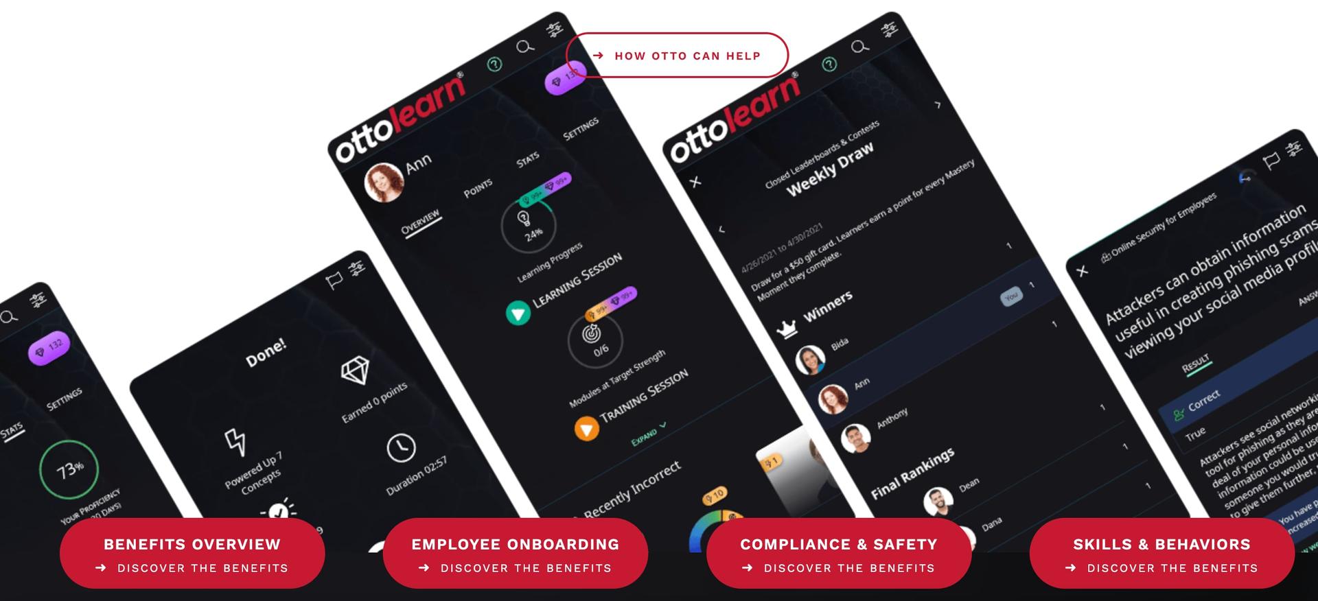 Ottolearn Microlearning App Interface