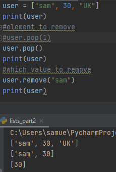 Learning Python: Removing from a list