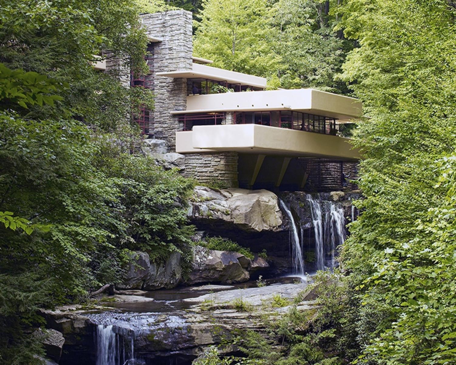 7. Kauffman Residence or Falling water–Pittsburgh, Pennsylvania