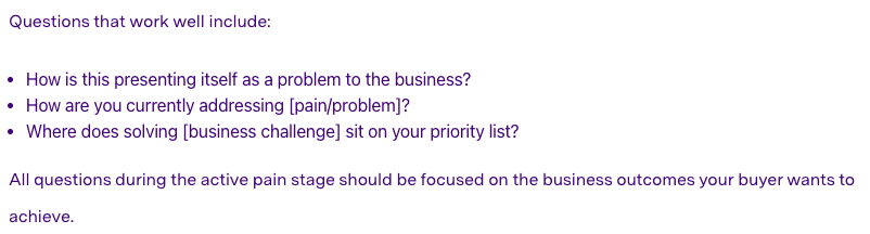 Sales Discovery Questions To Ask For “Active Pain”