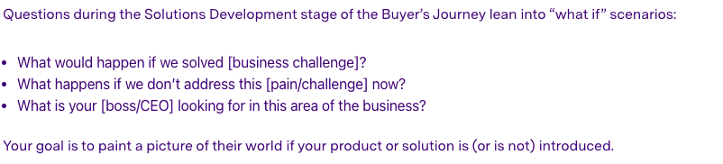 Sales Discovery Questions To Ask For “Solutions Development”