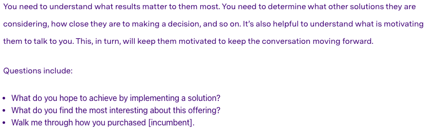 Sales Discovery Questions For “Evaluation”
