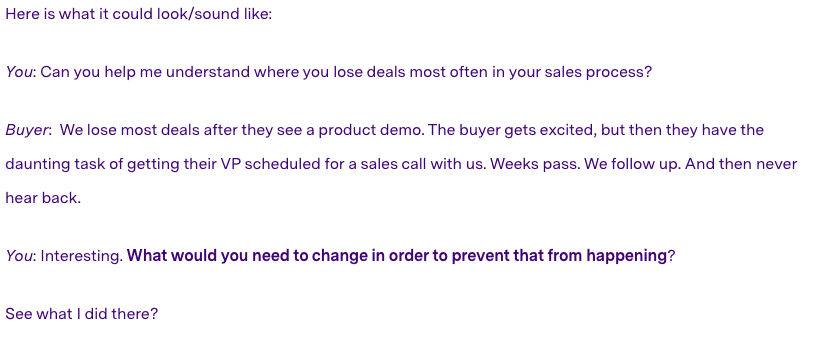 Sale Discovery Questions Based On What They Said