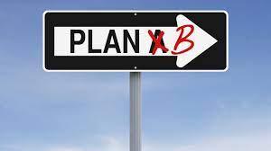 1. If we have a plan B, our plan A is less likely to work.