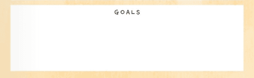 Goals for the month