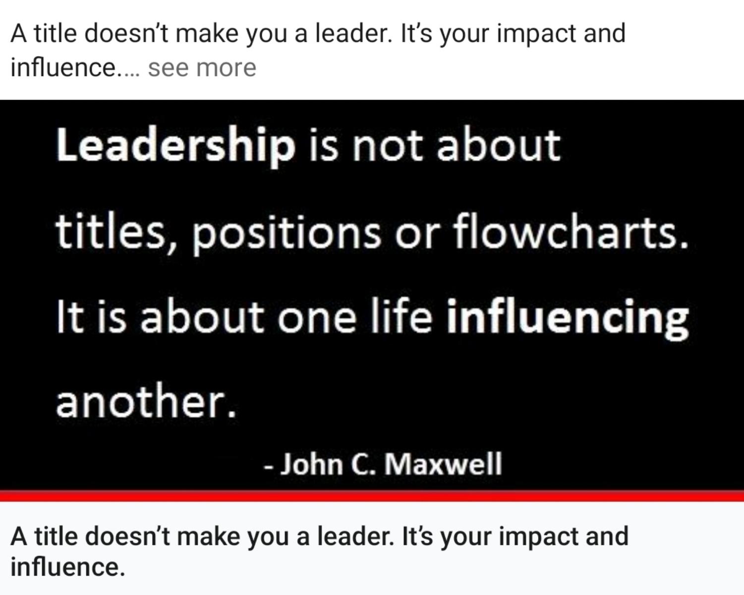 A LEADER IS.....