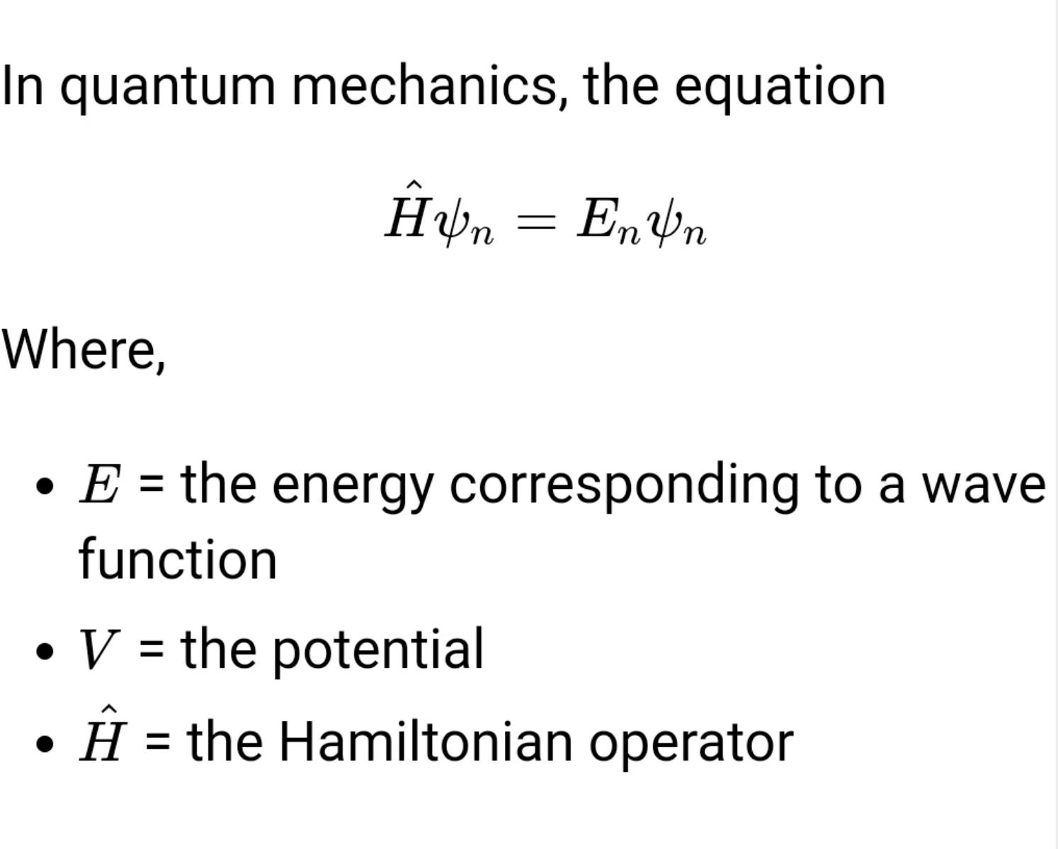 Quantum mechanics' equation