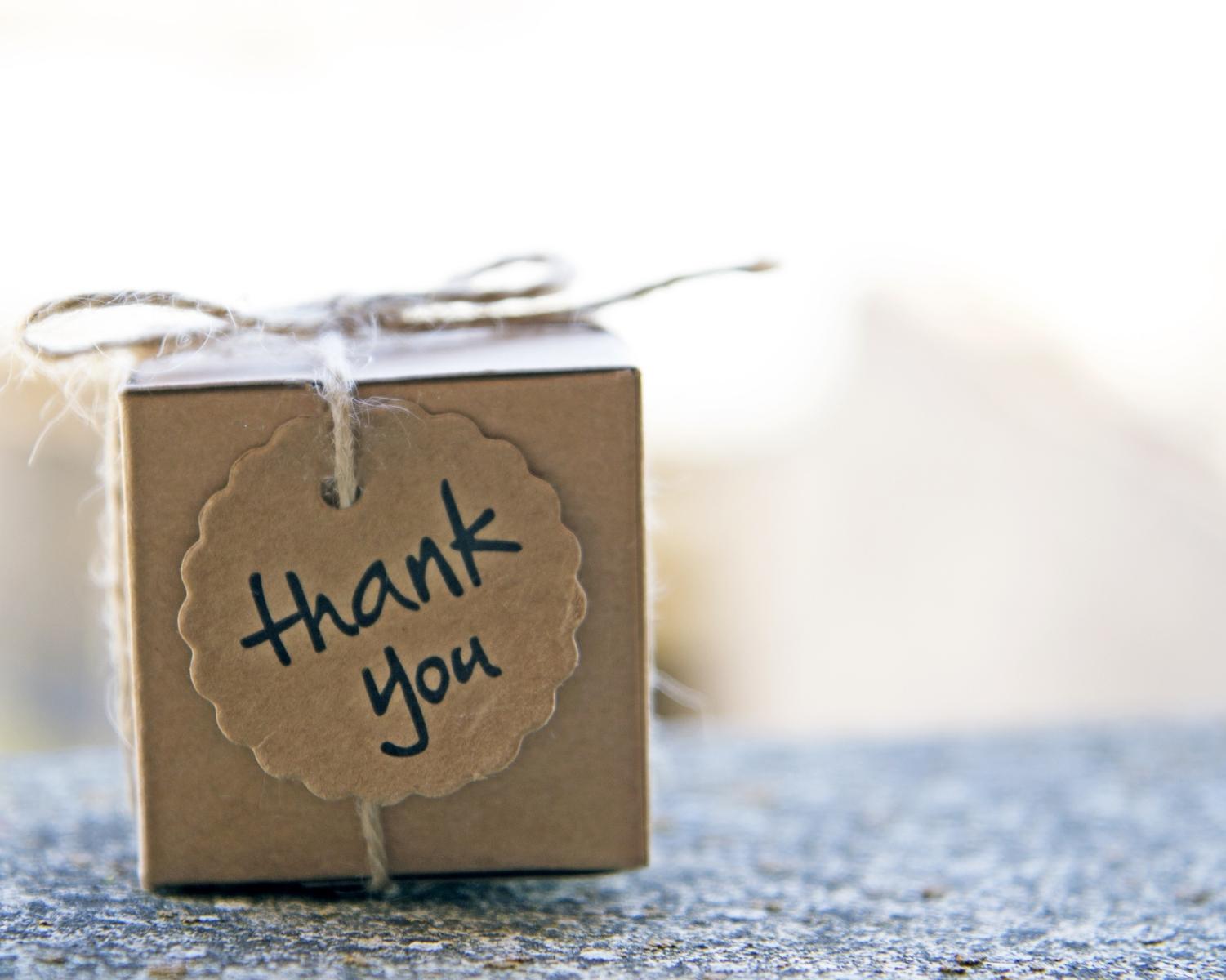 Leave a gift and a thank-you note