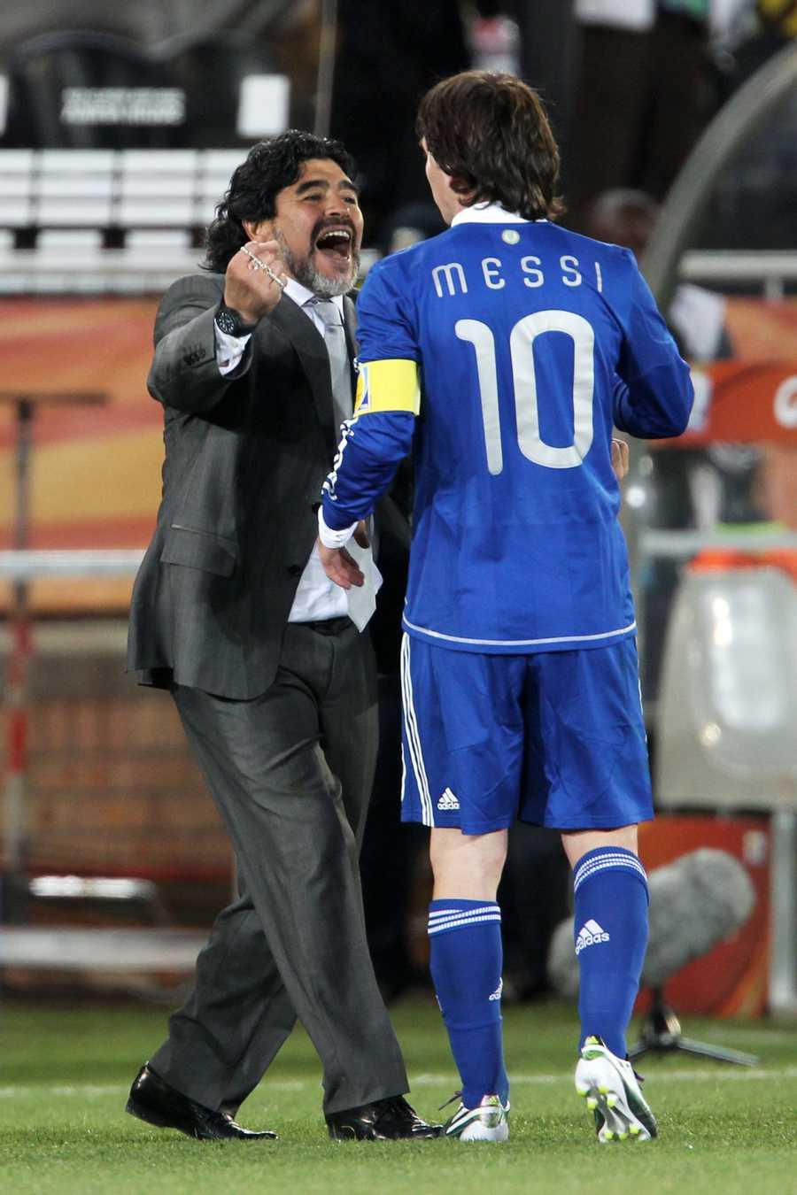 <p>Diego Maradona and Messi, i...