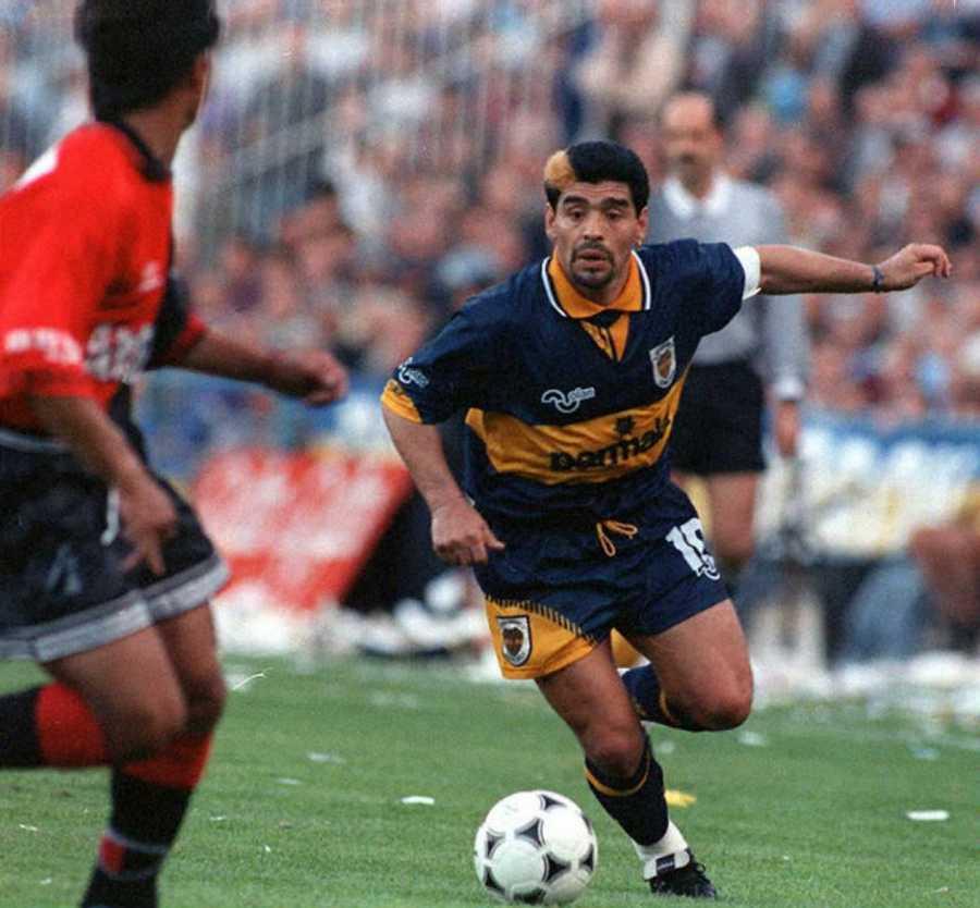 <p>Diego Maradona, in 1995, in...