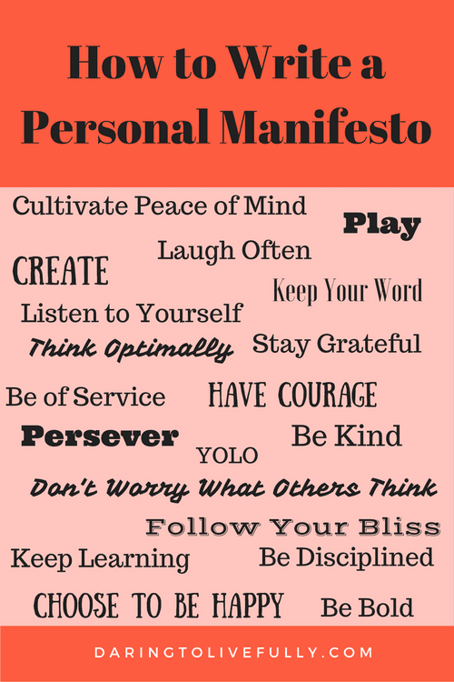 How to Write a Personal Manifesto -
