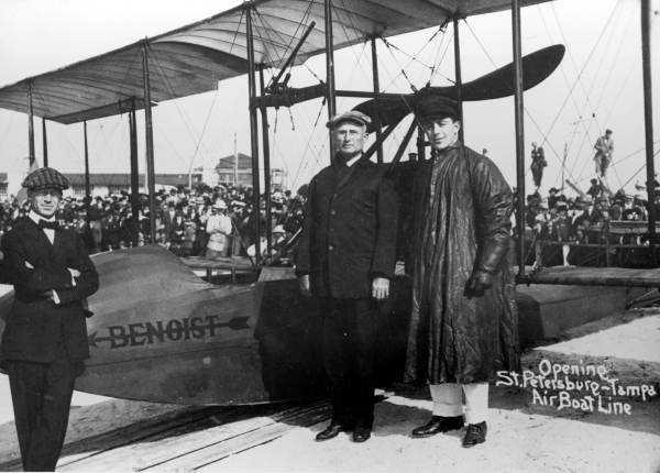 The first scheduled passenger flight