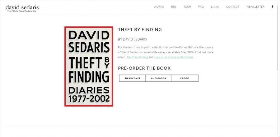 1. David Sedaris: Put your book front and center