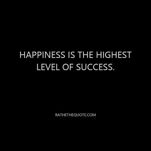 Happiness is the highest level of success.