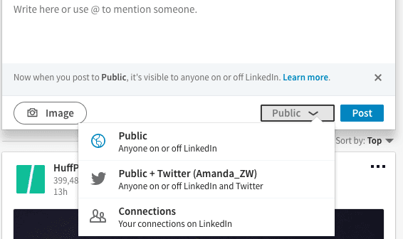 19. Share your LinkedIn status updates on Twitter.